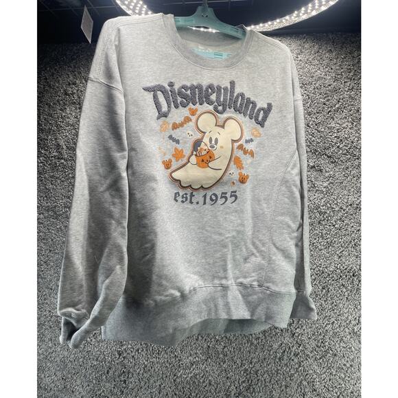 NWT Mickey Mouse Ghost Sweatshirt Crewneck Disneyland Halloween 2025 Sz Xsmall - Picture 1 of 8